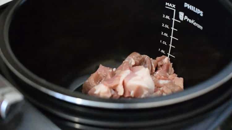 Prepare the ingredients for cooking.