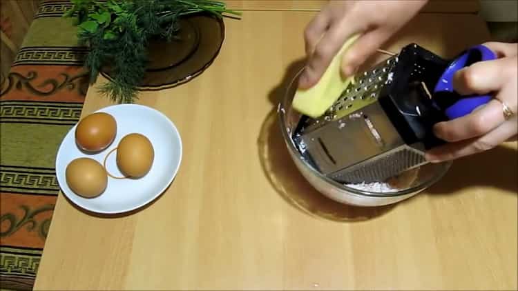 To make cutlets, grate cheese