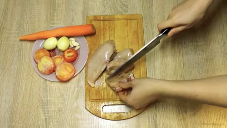 Prepare the ingredients for cooking.