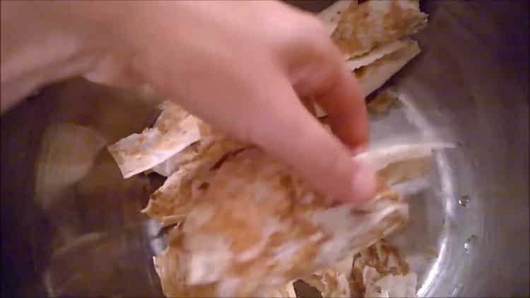 For cooking, chop pita bread