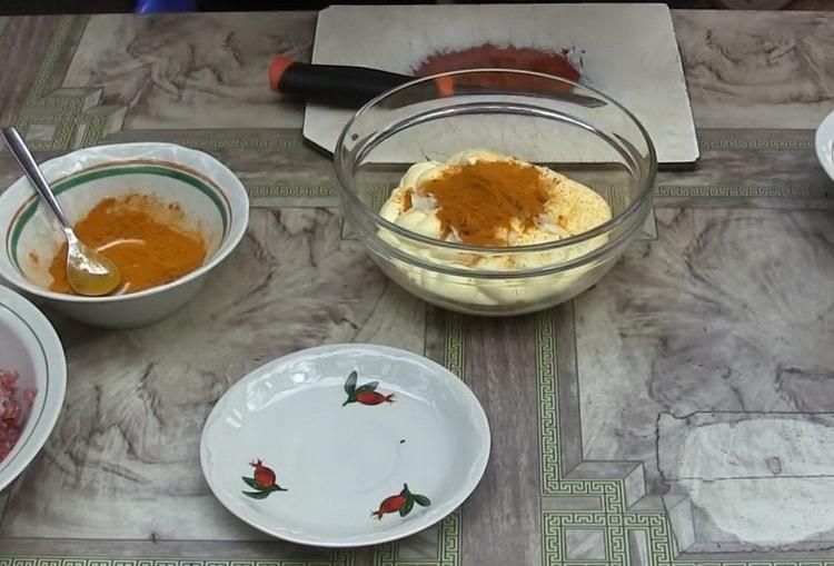 Add spices to make the sauce