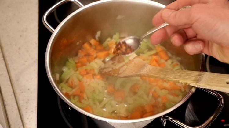 Add spices to make soup.