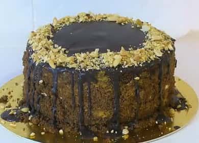 Snickers cake with meringue: a step by step recipe with photos