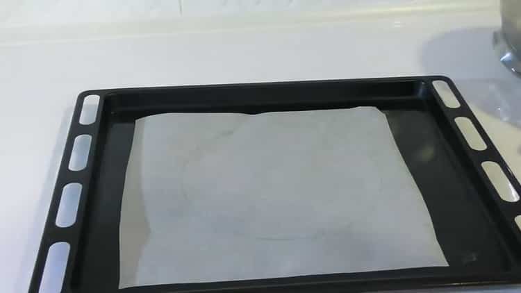 To prepare a cake, prepare a baking sheet