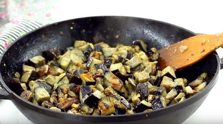 Eggplant with egg ready.