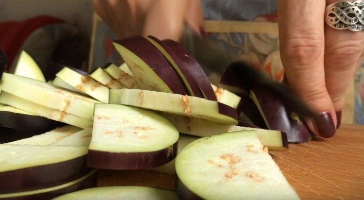 chop the eggplant.