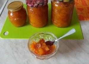 Cooking delicious pumpkin jam with dried apricots: a simple step by step recipe with a photo.