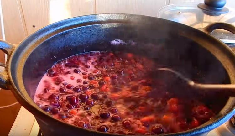 Boil the berries to make them soft.