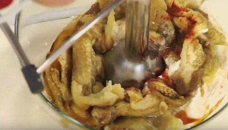 We grind products with a hand blender.