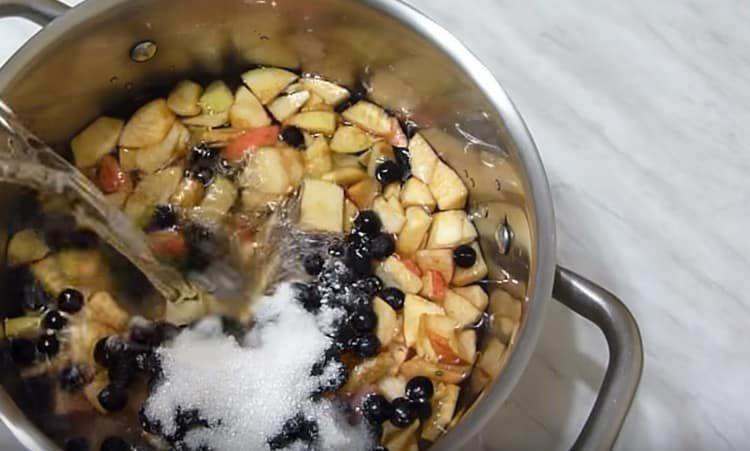 Pour water into the pan.