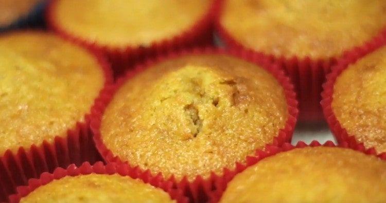Pumpkin muffins are baked very quickly.