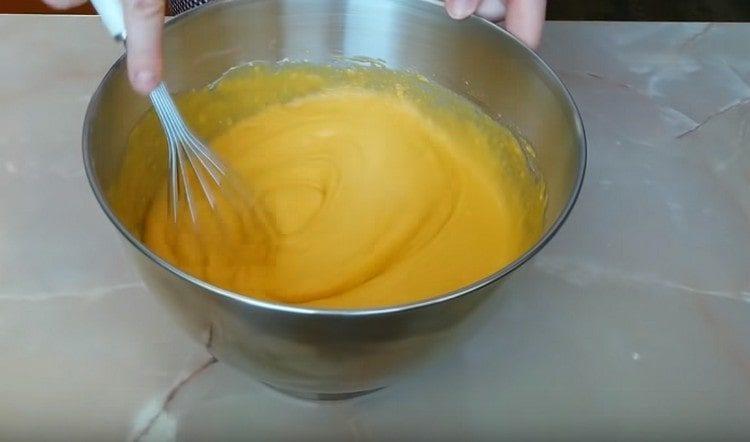 Mix the dough until smooth.