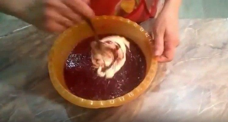 Add mayonnaise to the dough.