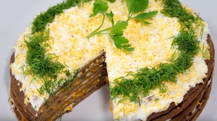 Here you can cook such a delicious and beautiful liver cake from chicken liver.