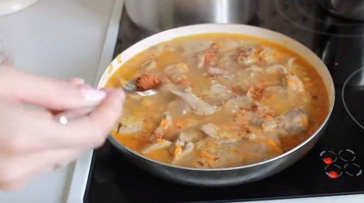 Salt, pepper the dish, add spices to taste.