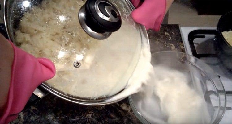 We pour out some of the liquid after cooking the vegetable, it will still be needed.