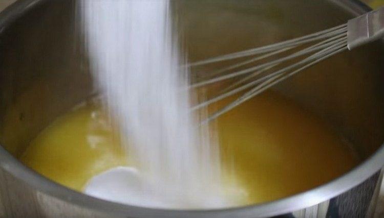 Add sugar and citric acid.