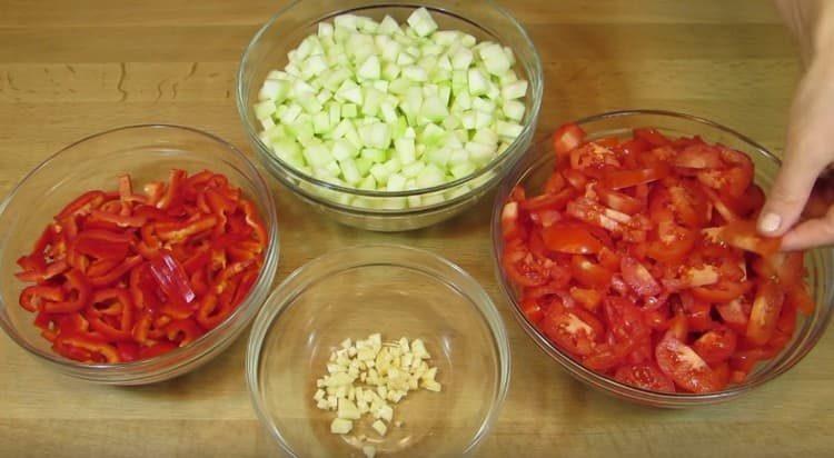 Cut all the vegetables.