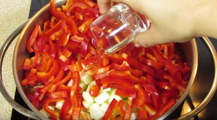 Add vegetable oil and mix everything.