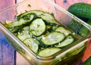 We prepare a delicious salad of sliced ​​cucumbers according to a step-by-step recipe with a photo.