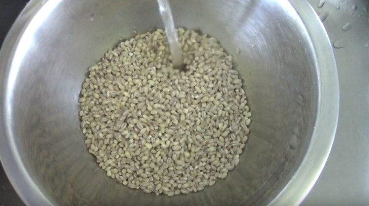 Barley carefully washed.