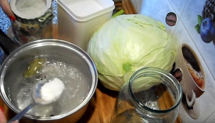 Add sugar and salt to the brine.