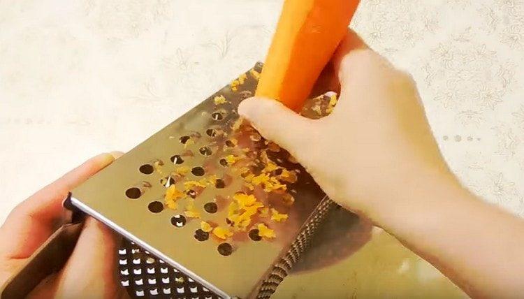 Grate the carrots.