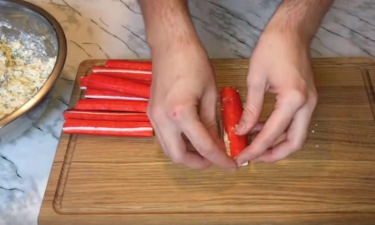 We turn the sticks back into the roll.