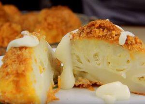 Appetizing cauliflower in breadcrumbs: cooked according to the recipe with a photo.