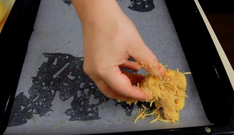 Dip each slice of cabbage into an egg and roll in a breading mixture.