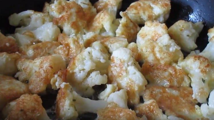 Fry cabbage on both sides until golden brown.