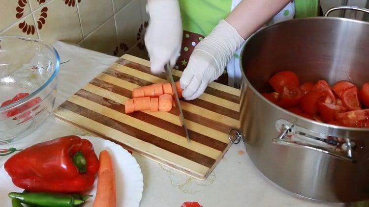 chop carrots