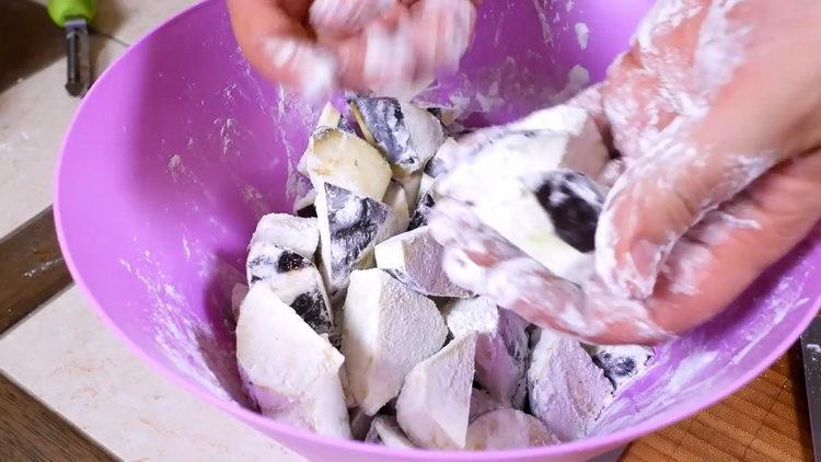 Prepare the ingredients for cooking.