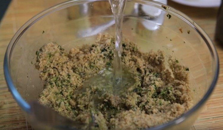 if necessary, a little water can be added to the mass.