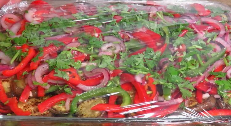 Delicious Korean style eggplant salad