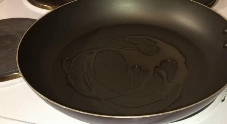 Heat the pan to cook