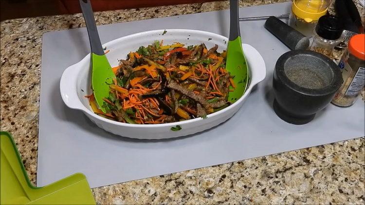 Step by step recipe for eggplant meat with photo