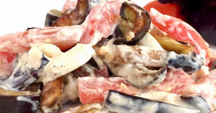eggplant with garlic and mayonnaise ready