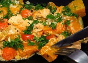 Step by step recipe chicken with pumpkin photo