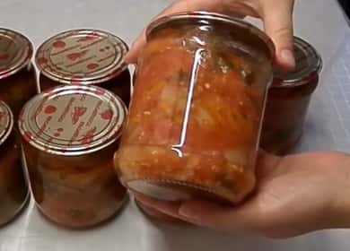 Unusually delicious salad Eggplant Bakery for the winter 