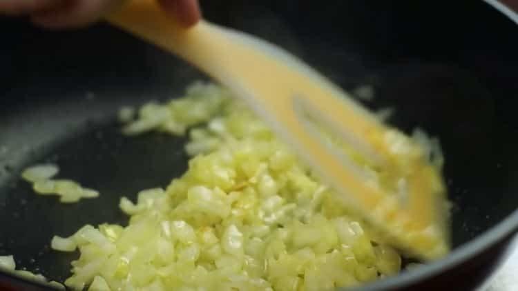 Toast, fry the onions