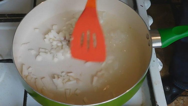 Cooking borsch with beets and cabbage