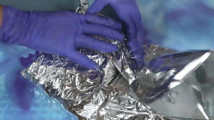 Prepare foil for cooking