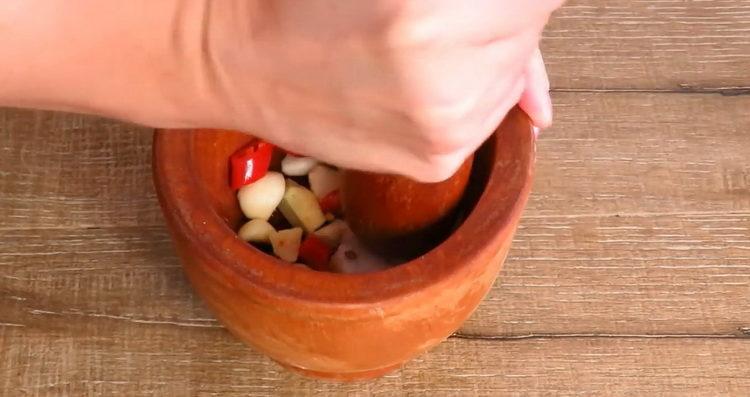 For cooking, knead in a seasoning mortar