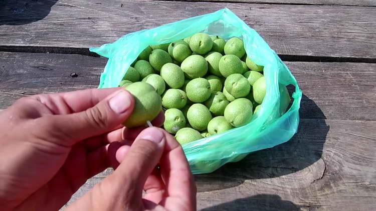 in green nuts make holes