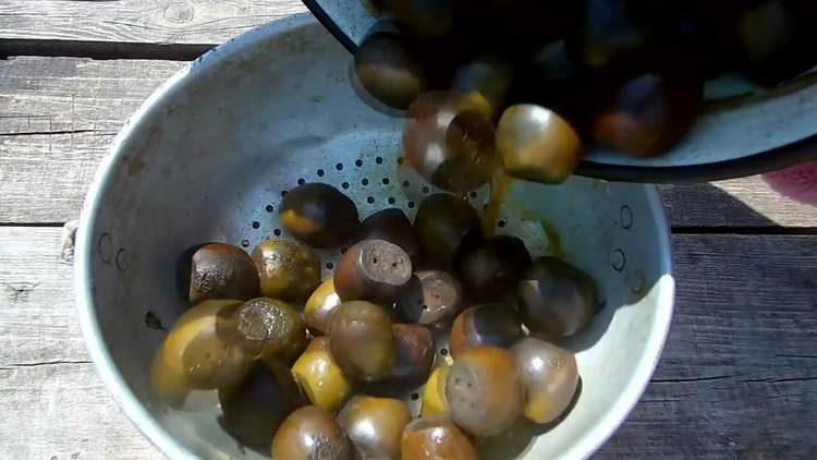 toss nuts in a colander