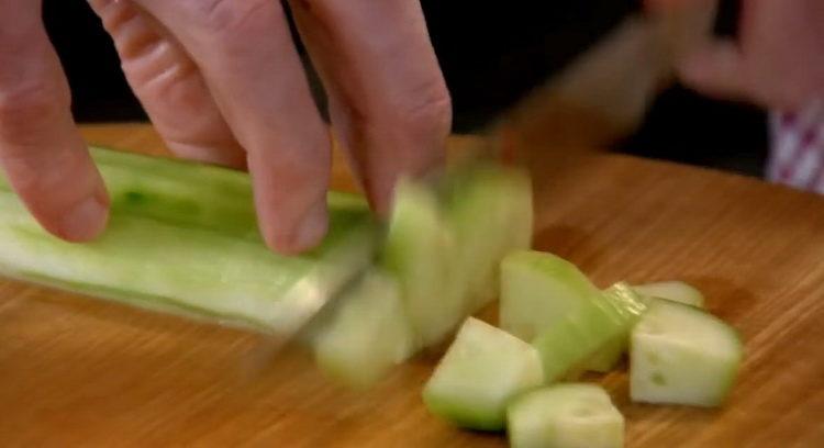 For cooking, chop cucumbers