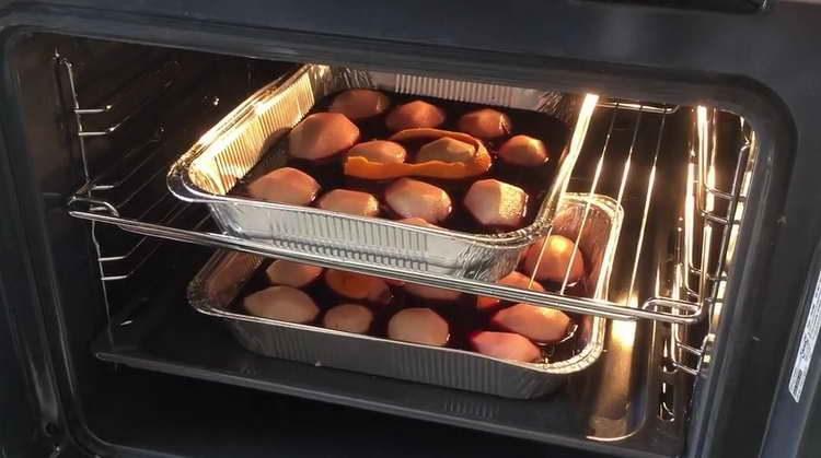 send pears to the oven