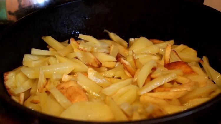 For cooking, chop potatoes