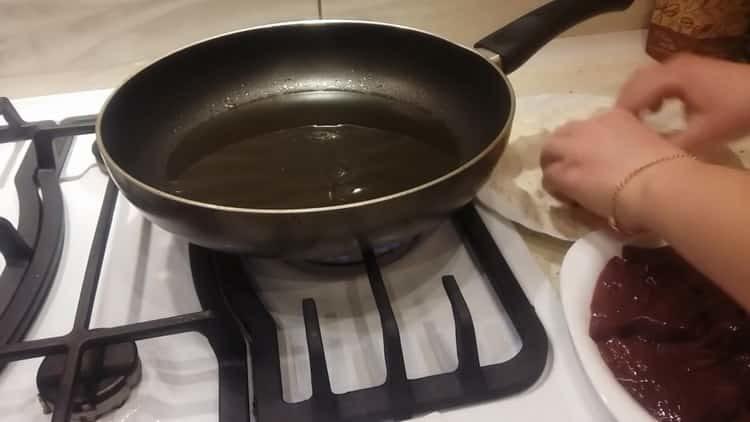 Heat the pan to cook